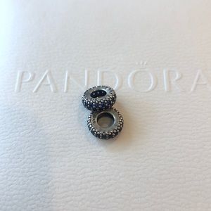 Set of 2 pandora blue spacer charms